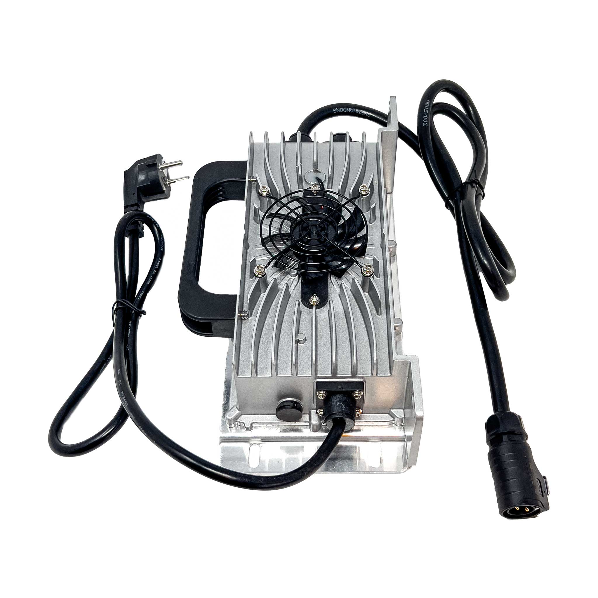 Voltgrade 72v and 81v battery charger 10amp for Sur Ron, Talaria, and E Ride Pro full view with LP20 charger connector